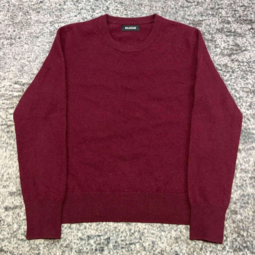 Naadam Cashmere Crewneck Sweater Womens Medium Burgundy Red Quiet Luxury